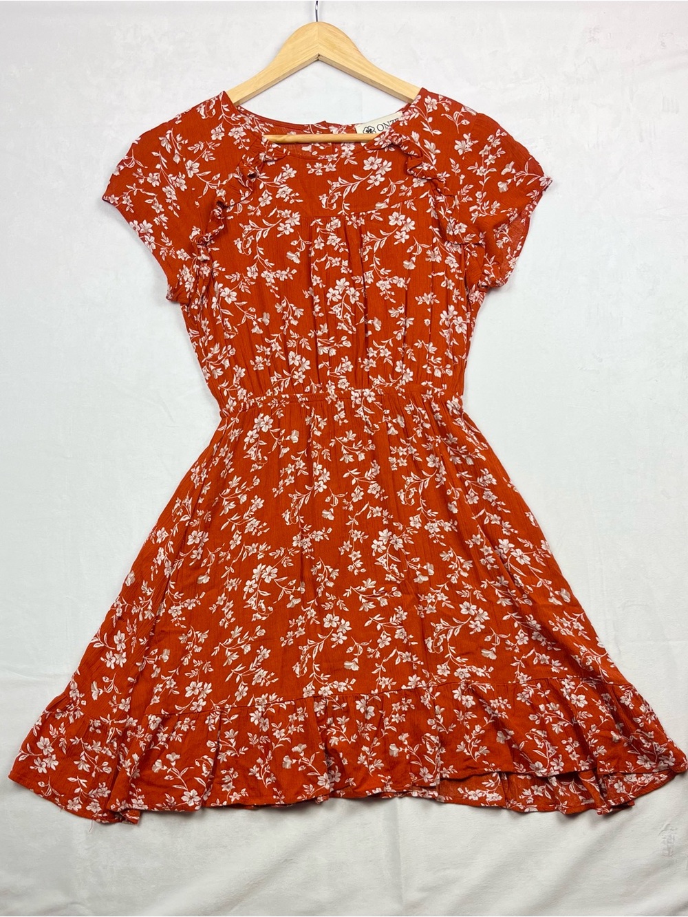 Onze Montréal Floral Ruffle Hem Dress Cottagecore Women's Size Small